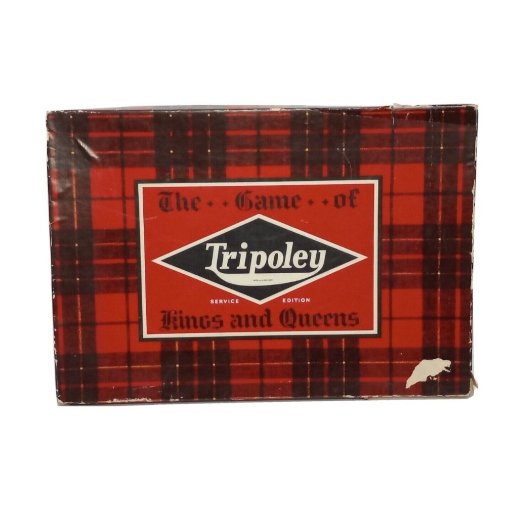 1943 Cadaco-Ellis Vintage Board Game Tripoley Service Edition Kings and Queens
